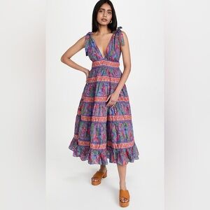 Farm Rio Blue Macaw Flight Midi dress